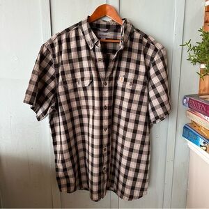 Carhartt Black and White Checkered Button Down Shirt